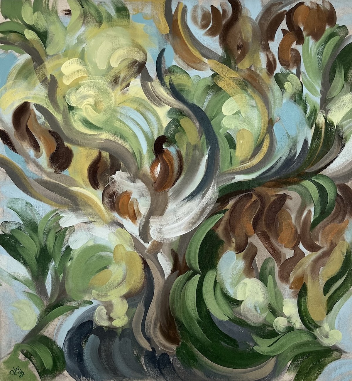 Tepame Tree II, oil painting by Liz Hester