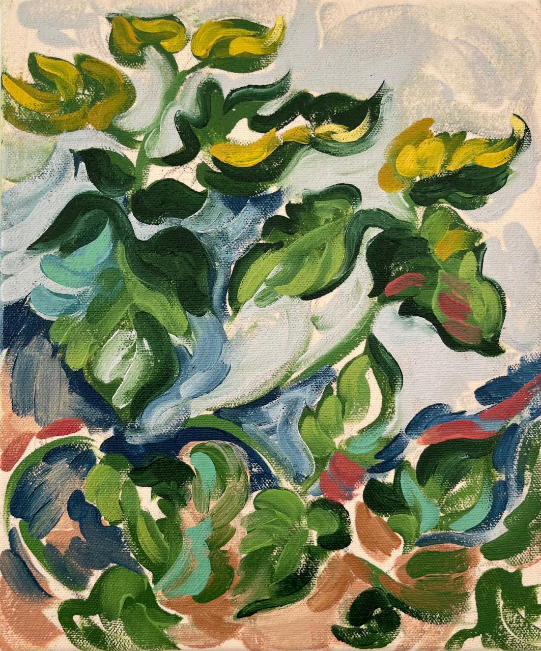 Tomato Plant II, oil painting by Liz Hester